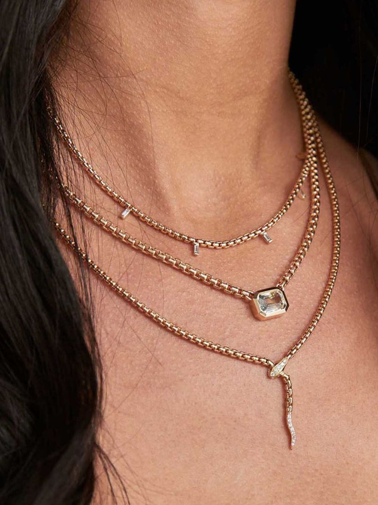 14k Yellow Gold Serpent Chain Necklace
