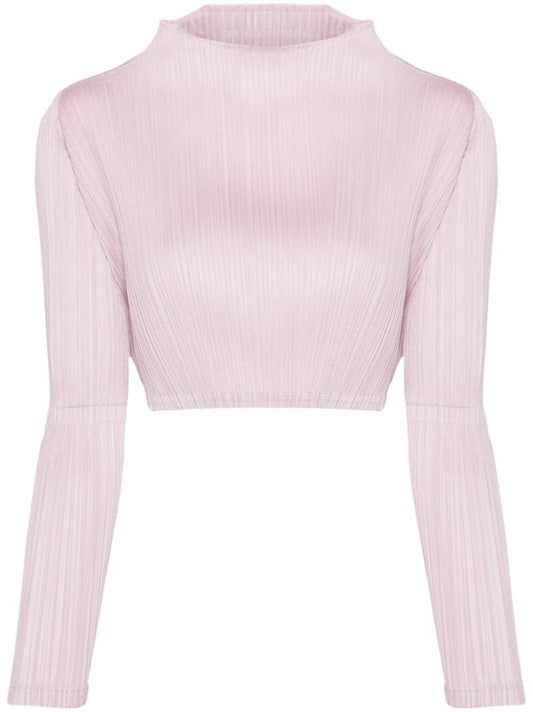 Pink PlissÃ© Cropped Top