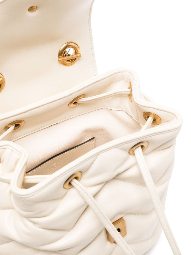 Neutral Gg Marmont Leather Backpack