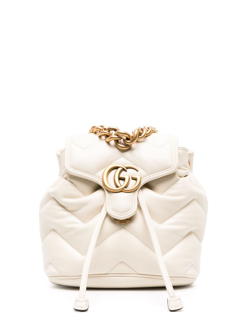 Neutral Gg Marmont Leather Backpack