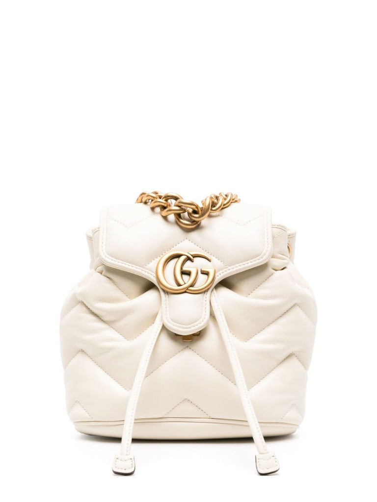 Neutral Gg Marmont Leather Backpack