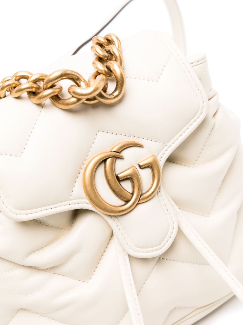 Neutral Gg Marmont Leather Backpack