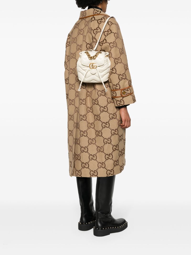 Neutral Gg Marmont Leather Backpack