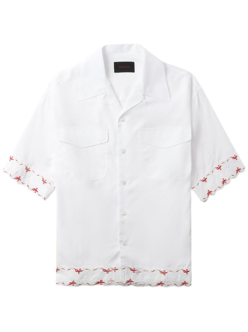 White Embroidered Cotton Shirt