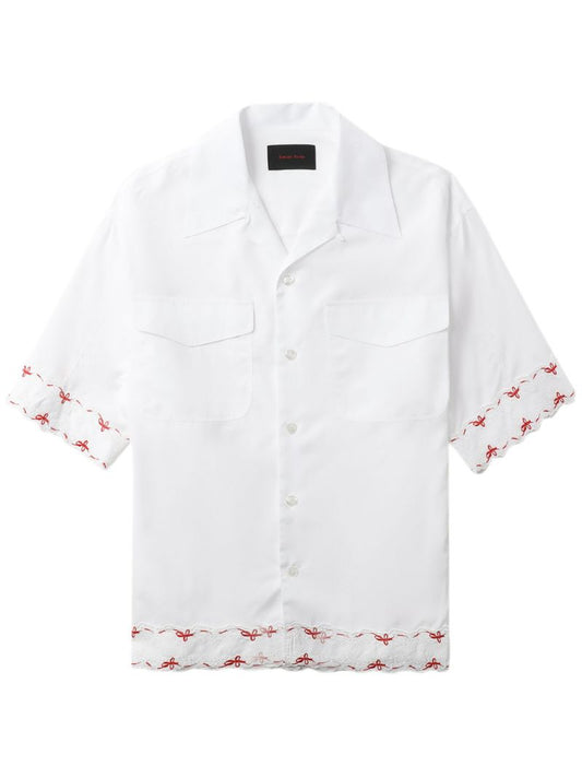 White Embroidered Cotton Shirt