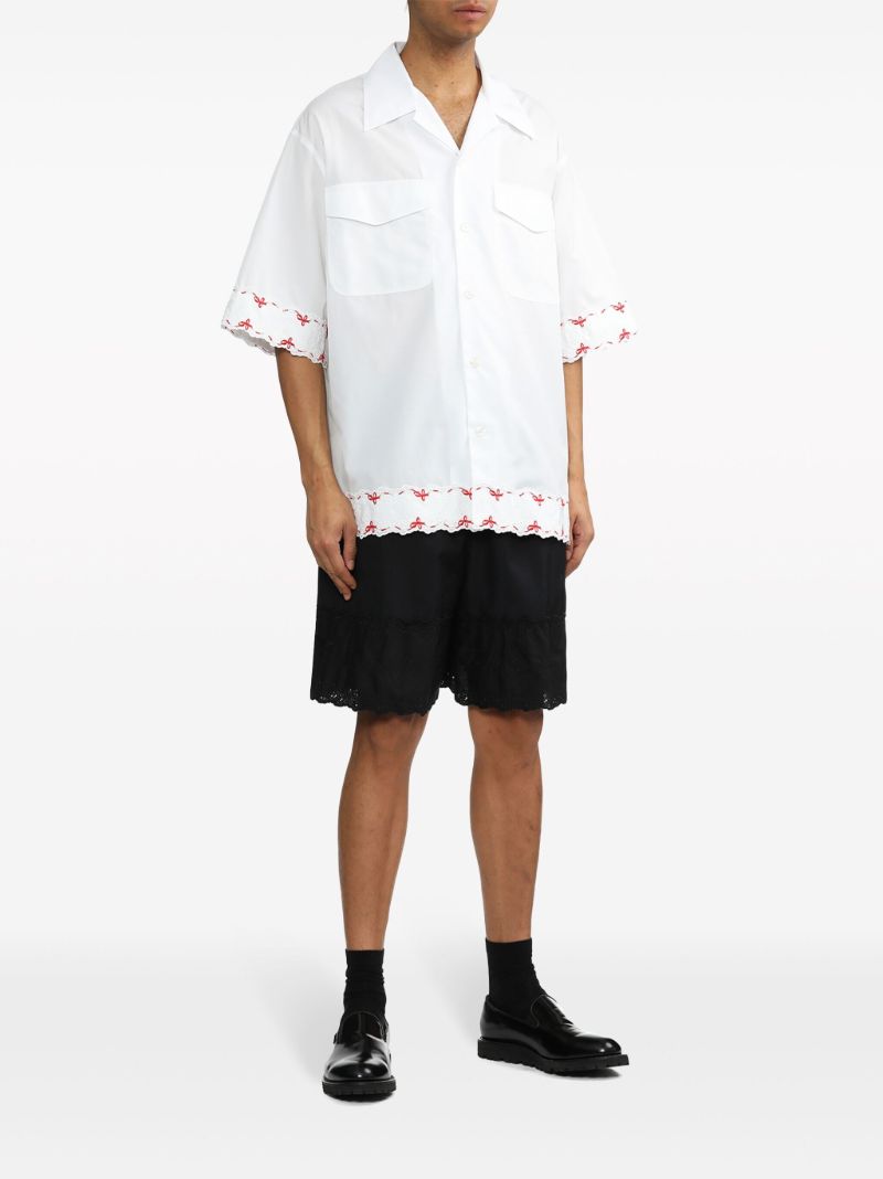 White Embroidered Cotton Shirt