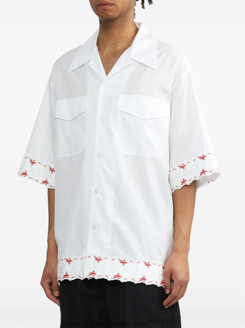 White Embroidered Cotton Shirt