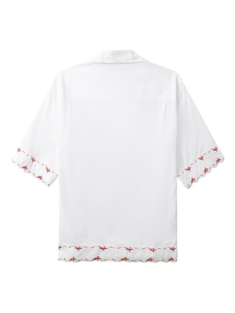 White Embroidered Cotton Shirt