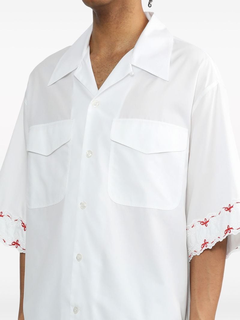 White Embroidered Cotton Shirt