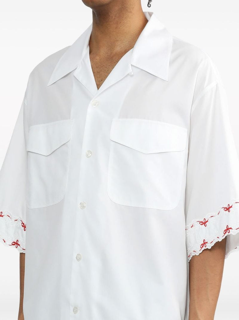 White Embroidered Cotton Shirt