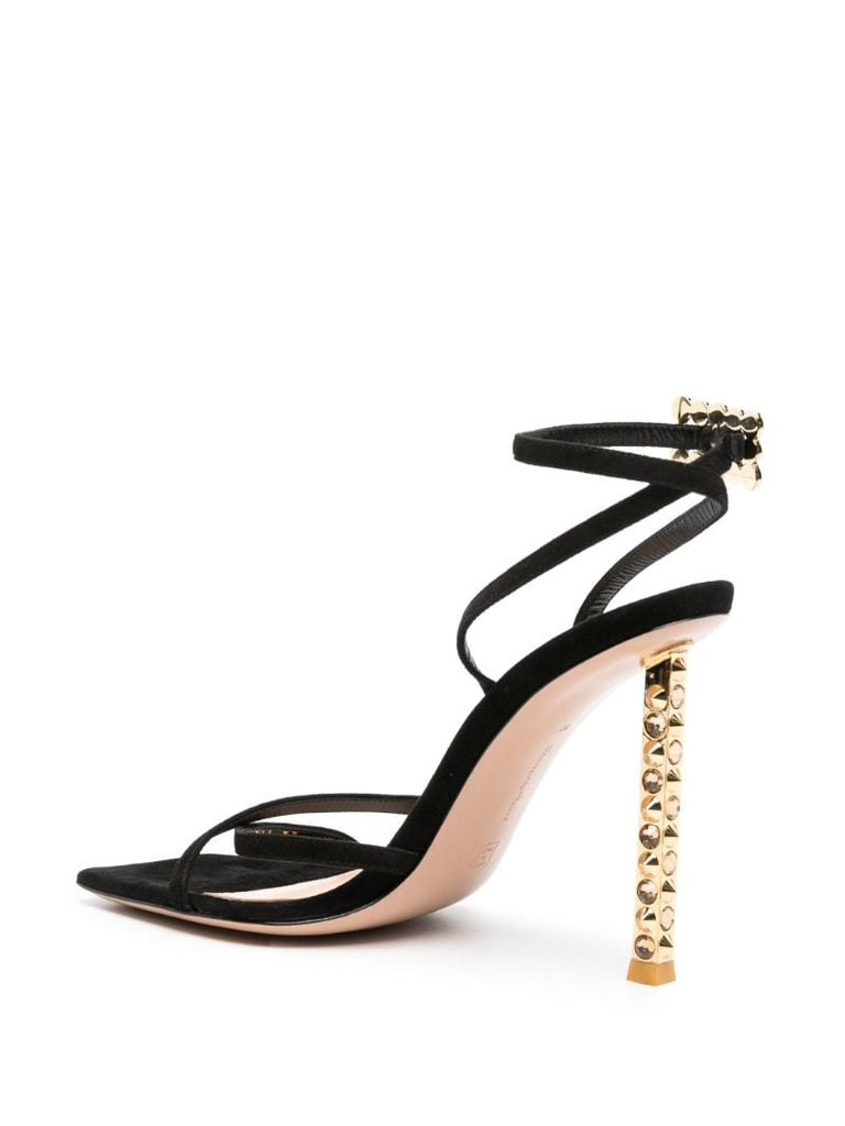 Black Wonder 105mm Suede Sandals