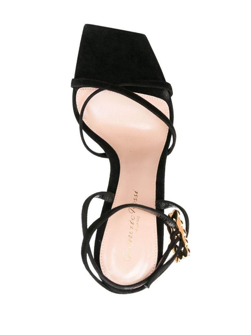 Black Wonder 105mm Suede Sandals