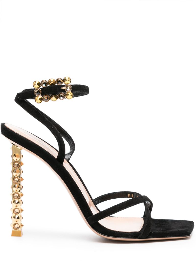 Black Wonder 105mm Suede Sandals