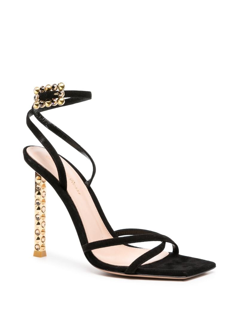 Black Wonder 105mm Suede Sandals