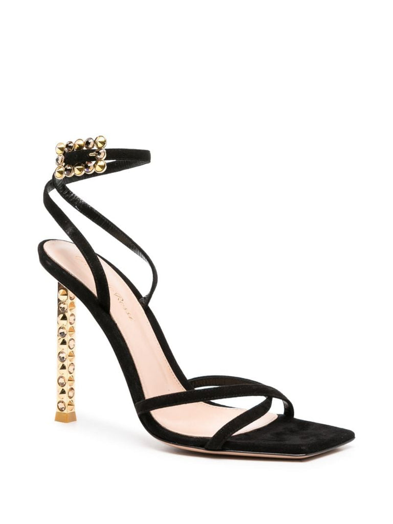 Black Wonder 105mm Suede Sandals