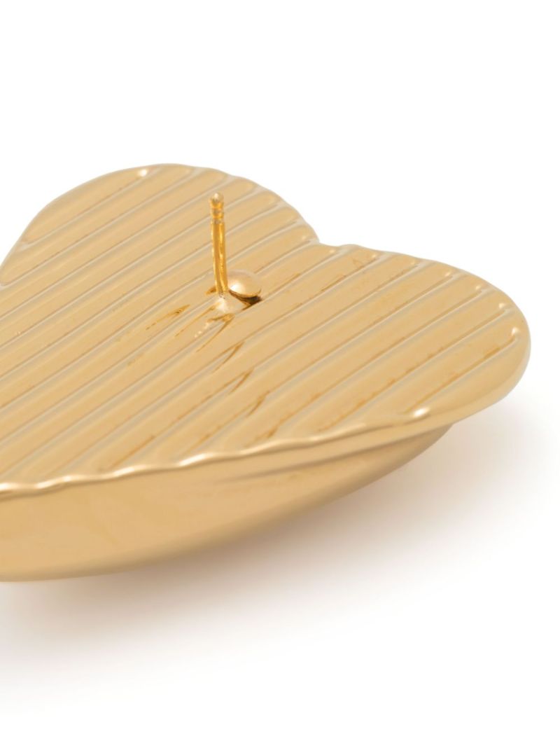 Gold-tone Bombe Heart Stud Earrings