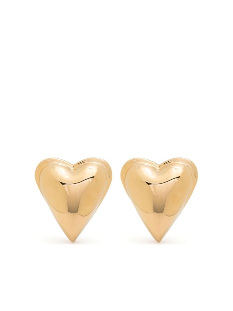 Gold-tone Bombe Heart Stud Earrings