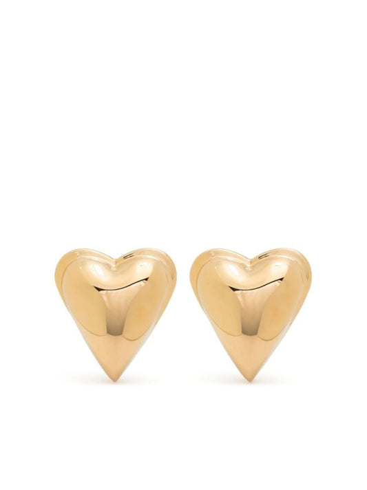 Gold-tone Bombe Heart Stud Earrings