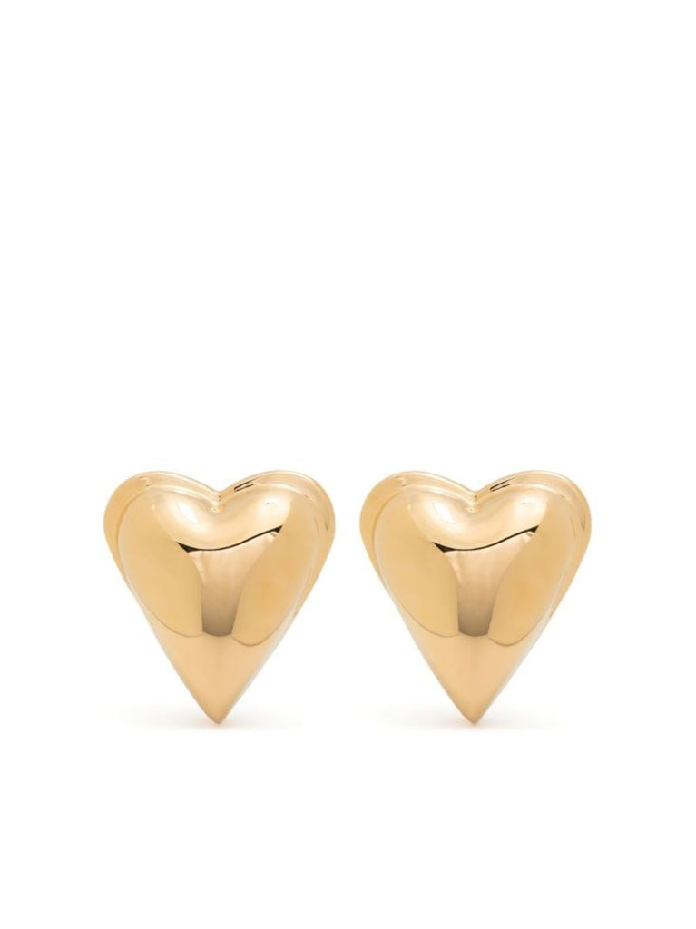 Gold-tone Bombe Heart Stud Earrings