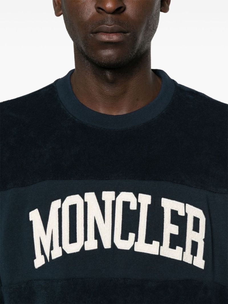 Blue Logo-embroidered Cotton Sweatshirt