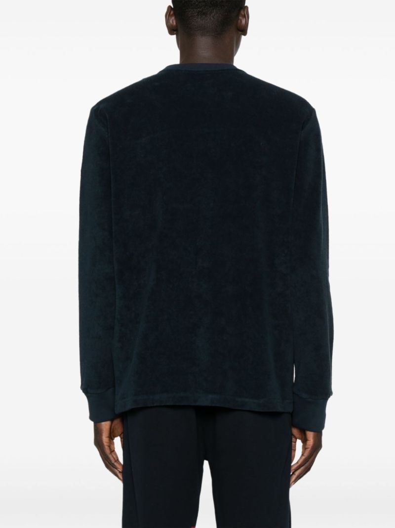 Blue Logo-embroidered Cotton Sweatshirt