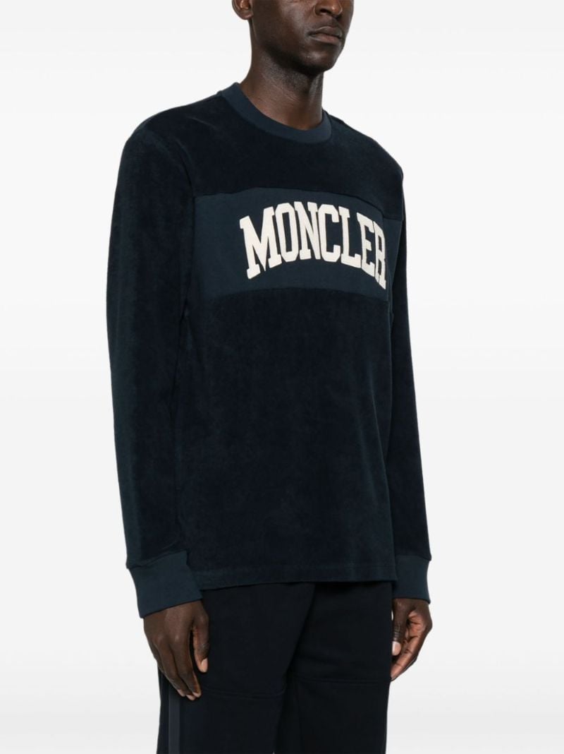 Blue Logo-embroidered Cotton Sweatshirt