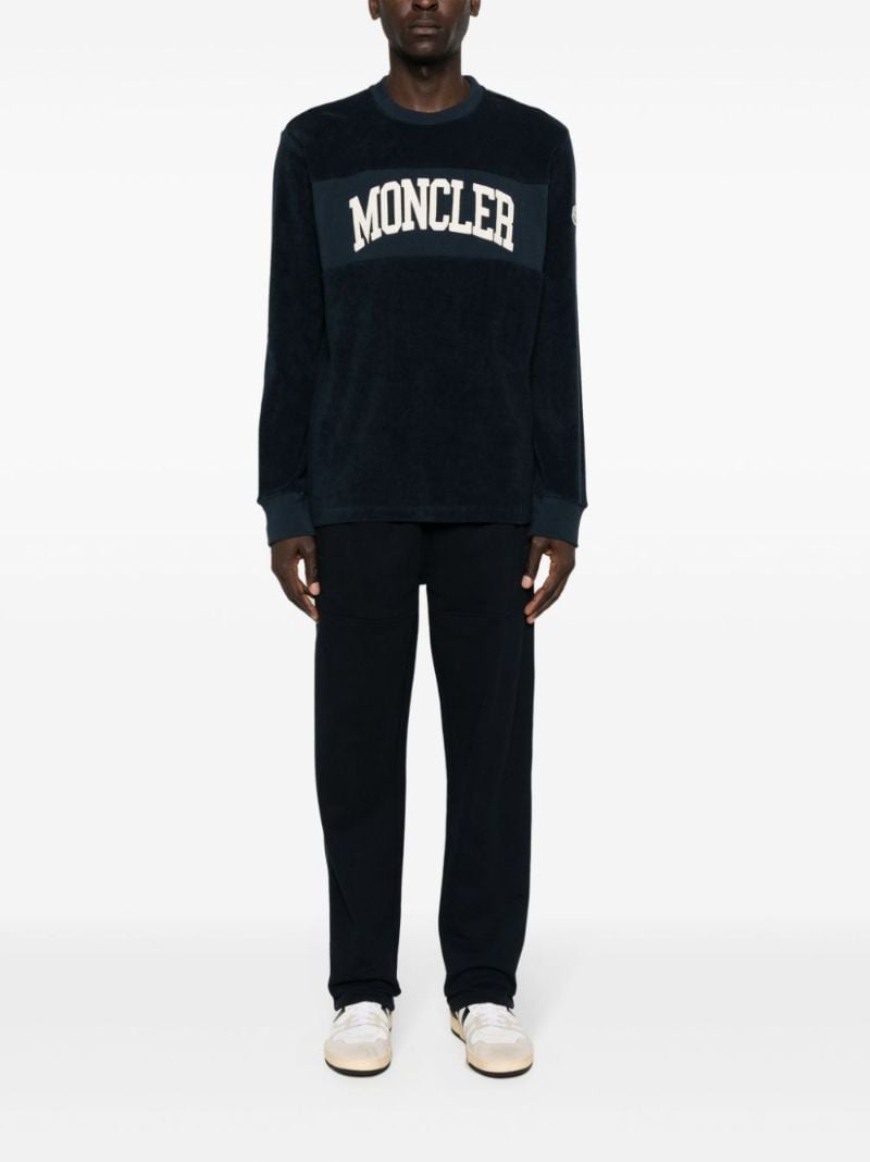 Blue Logo-embroidered Cotton Sweatshirt