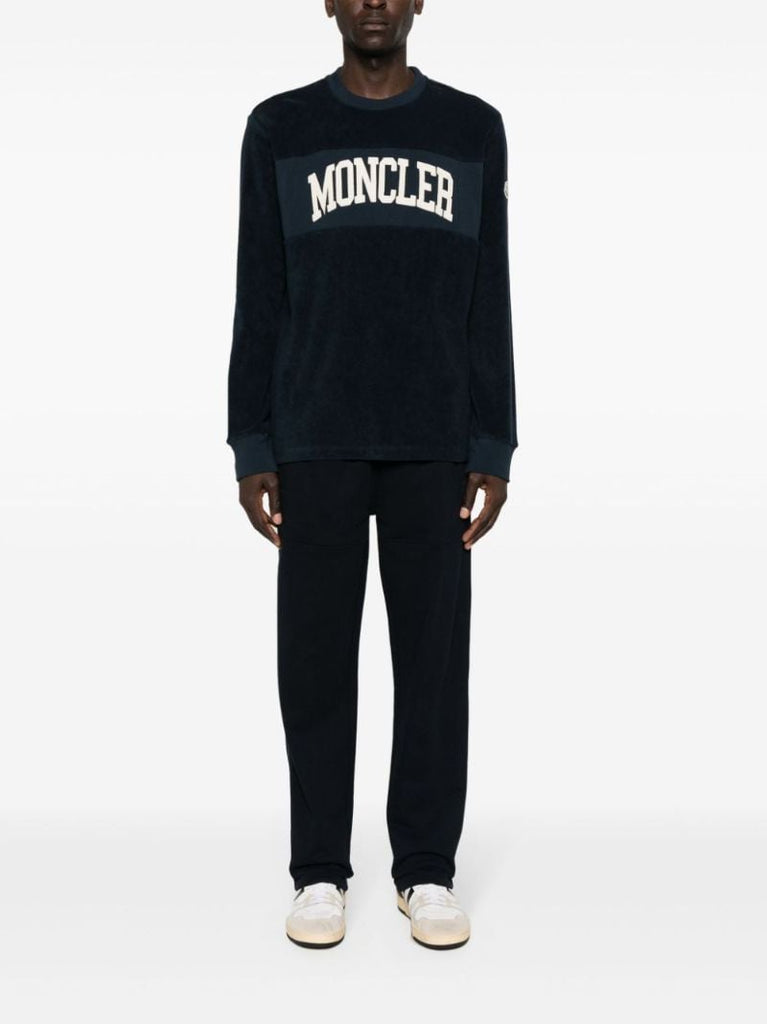 Blue Logo-embroidered Cotton Sweatshirt