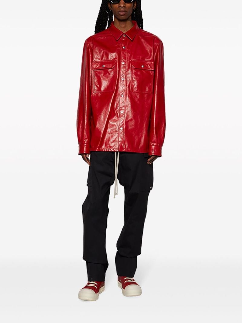 Red Leather High-top Sneakers