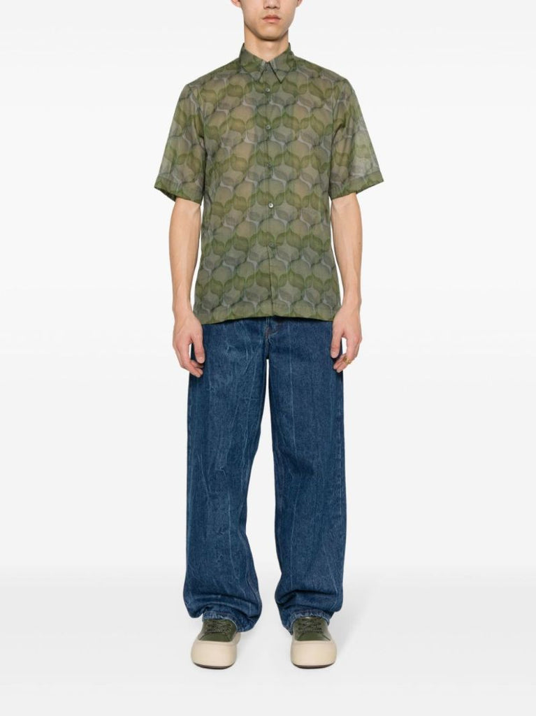 Blue Mid-rise Straight-leg Jeans