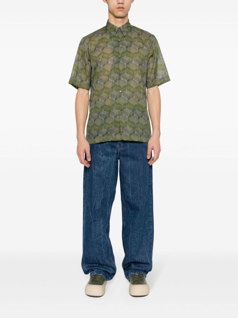 Blue Mid-rise Straight-leg Jeans