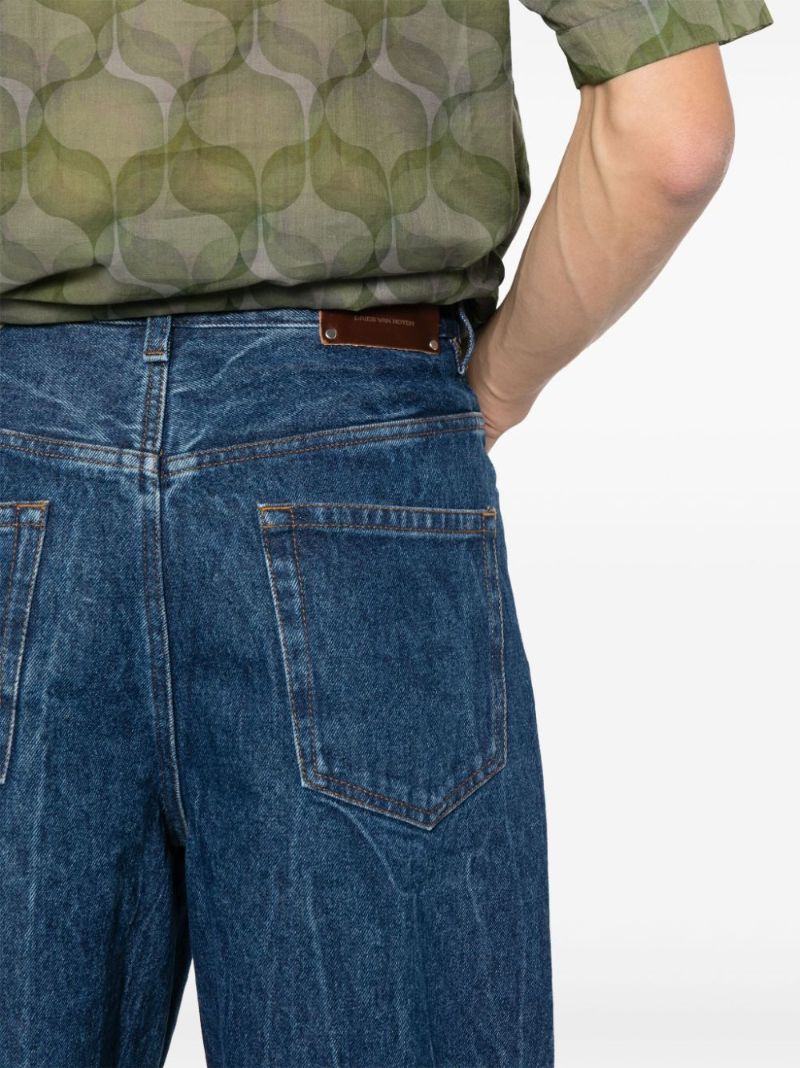 Blue Mid-rise Straight-leg Jeans