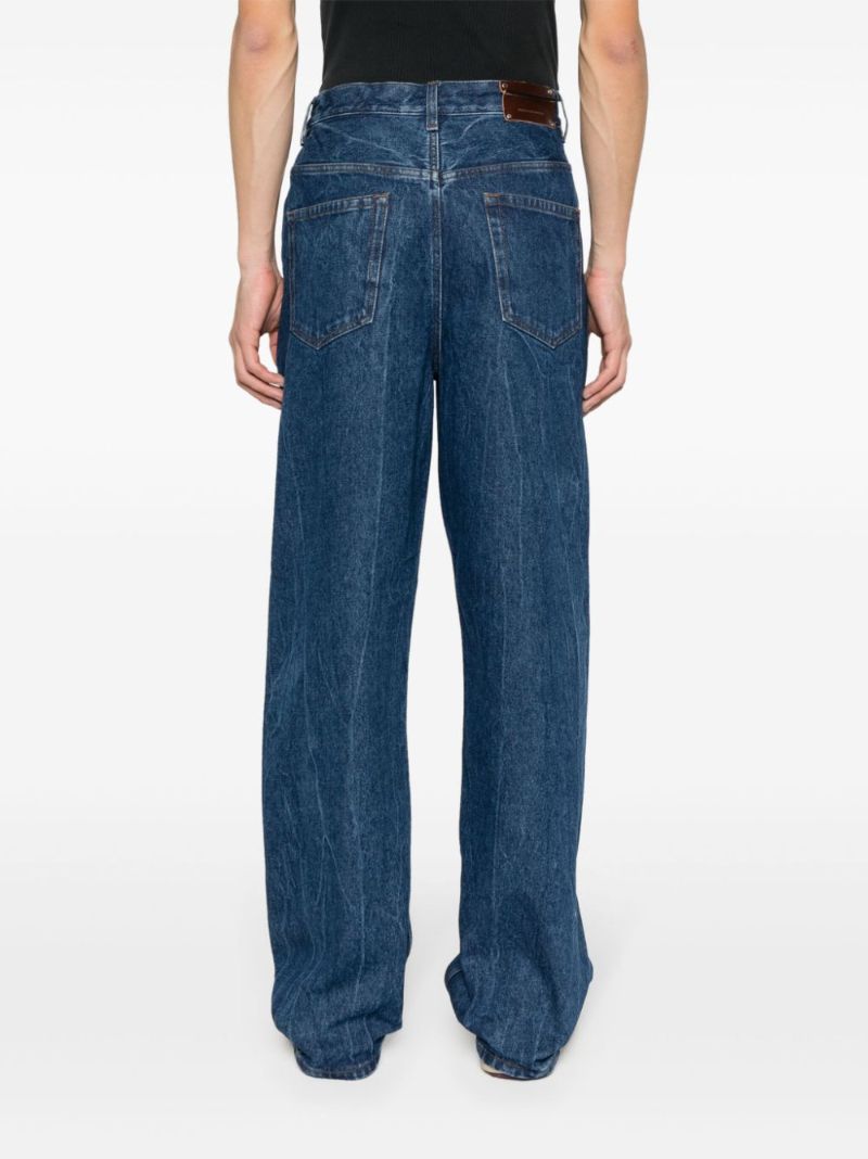 Blue Mid-rise Straight-leg Jeans