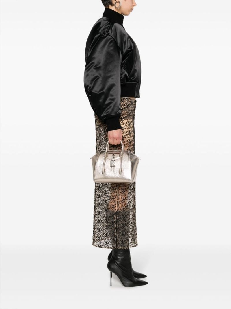 Gold-tone Antigona Lock Mini Leather Tote Bag