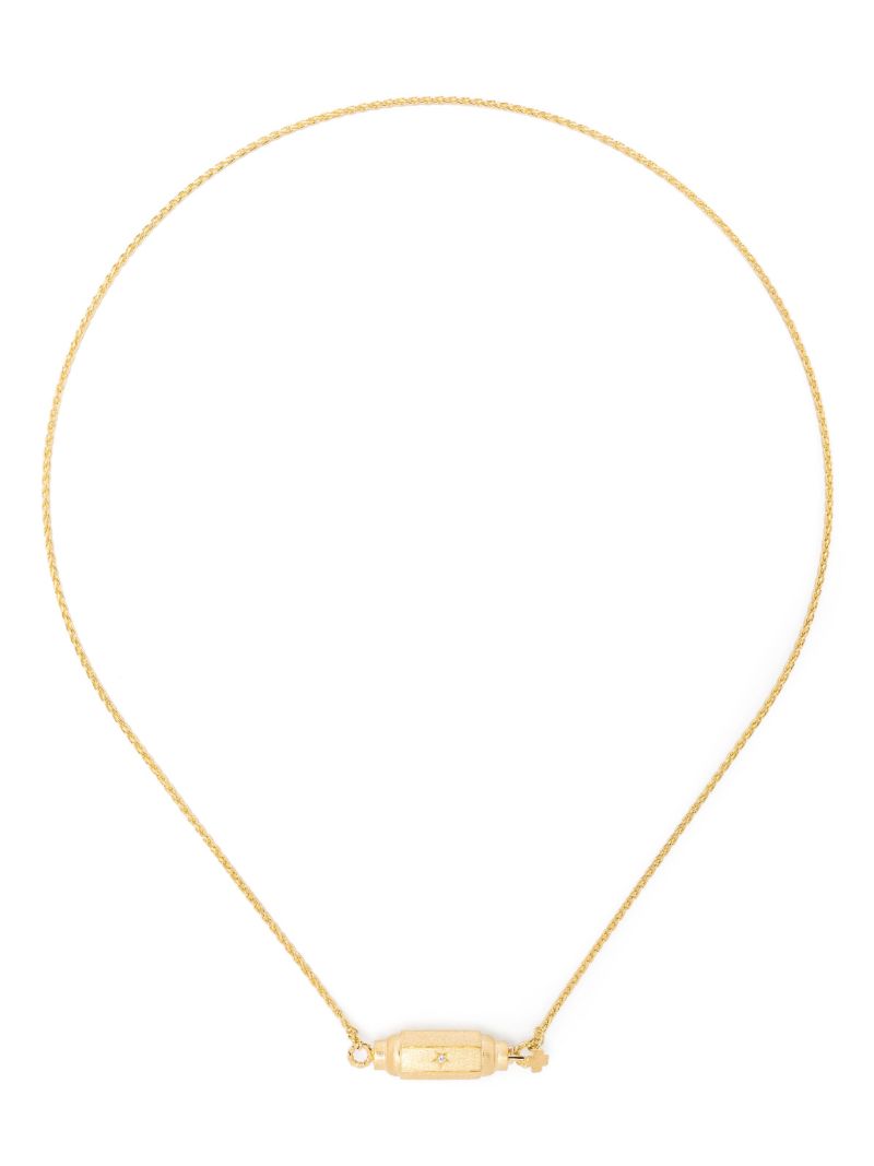 18k Yellow Gold Micro Coco Diamond Locket Necklace