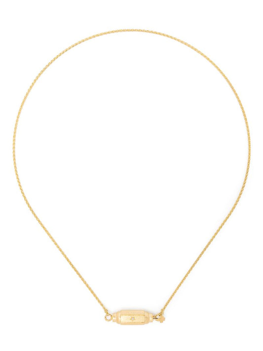 18k Yellow Gold Micro Coco Diamond Locket Necklace