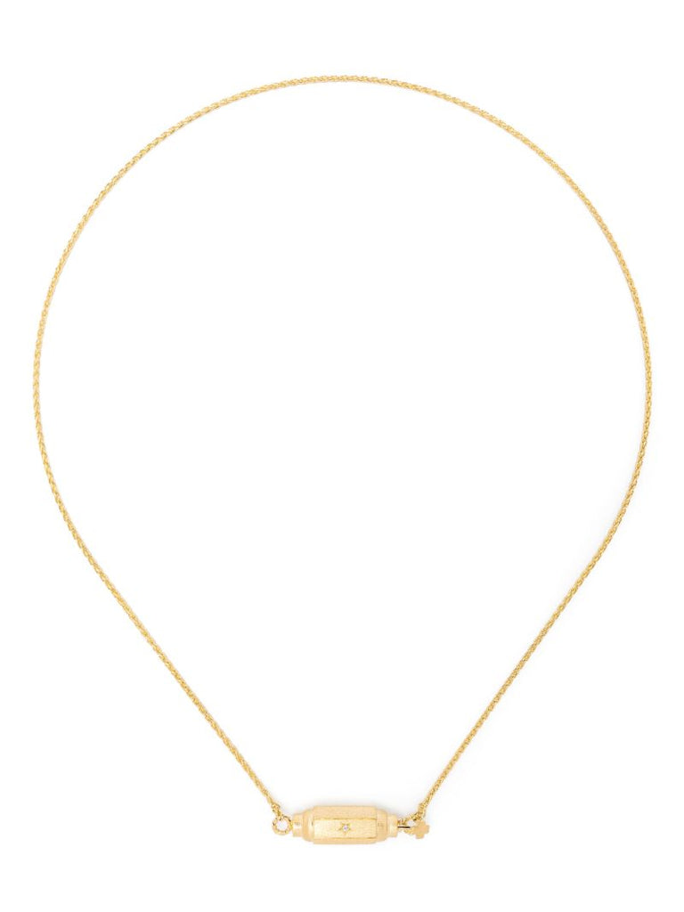 18k Yellow Gold Micro Coco Diamond Locket Necklace