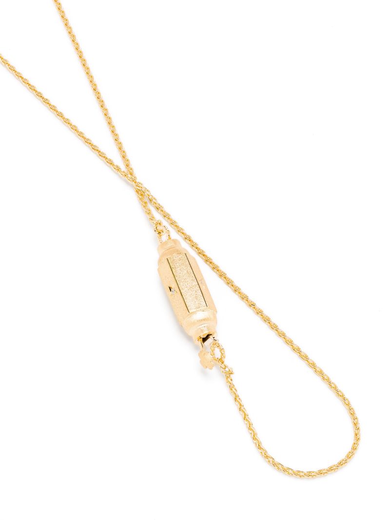 18k Yellow Gold Micro Coco Diamond Locket Necklace