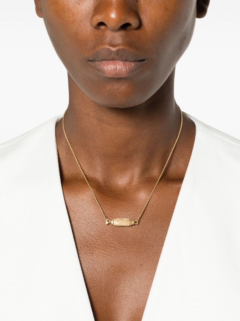 18k Yellow Gold Micro Coco Diamond Locket Necklace