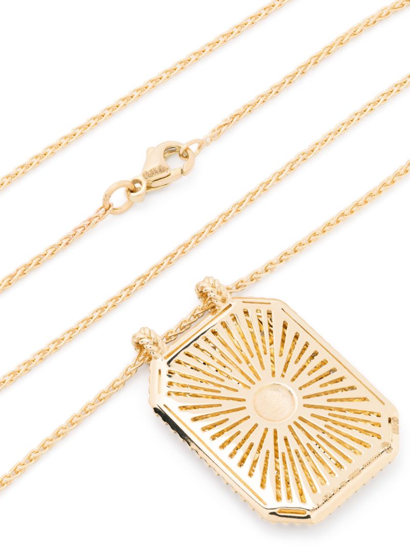 18k Yellow Gold Heart Scapular Diamond Necklace