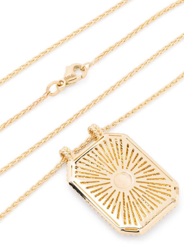 18k Yellow Gold Heart Scapular Diamond Necklace
