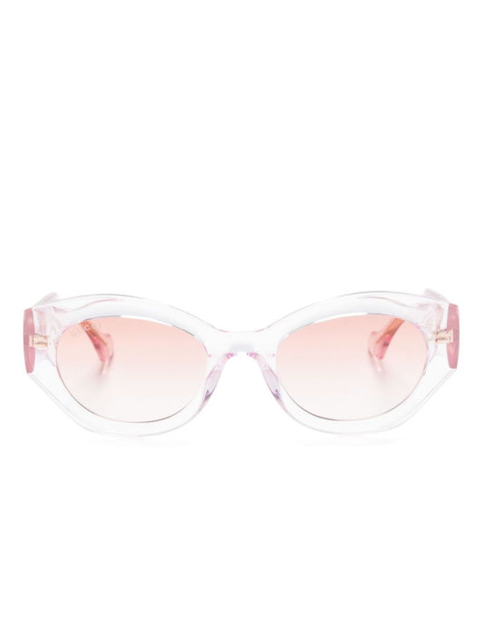 Pink Interlocking G Oval-frame Sunglasses