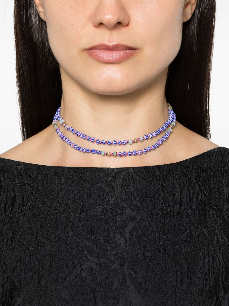 9k Yellow Gold Mauli Beaded Necklace