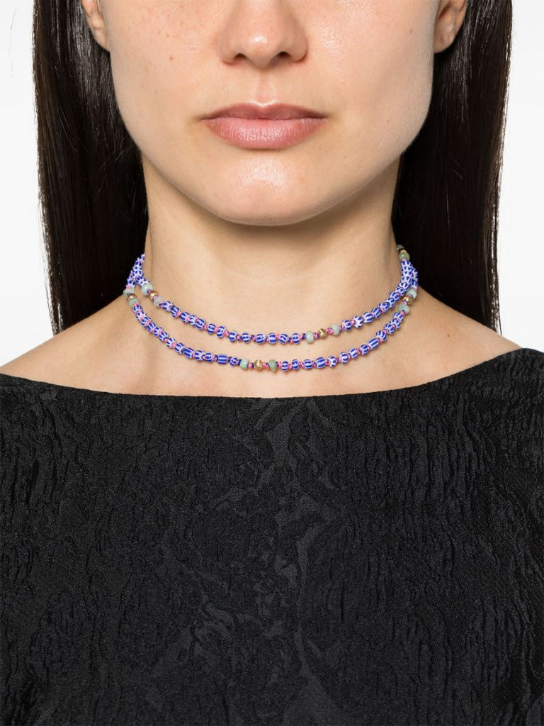 9k Yellow Gold Mauli Beaded Necklace