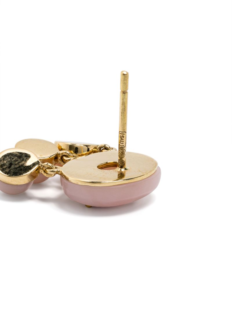 18k Yellow Gold Boto-cor-de-rosa Tourmaline and Diamond Earrings