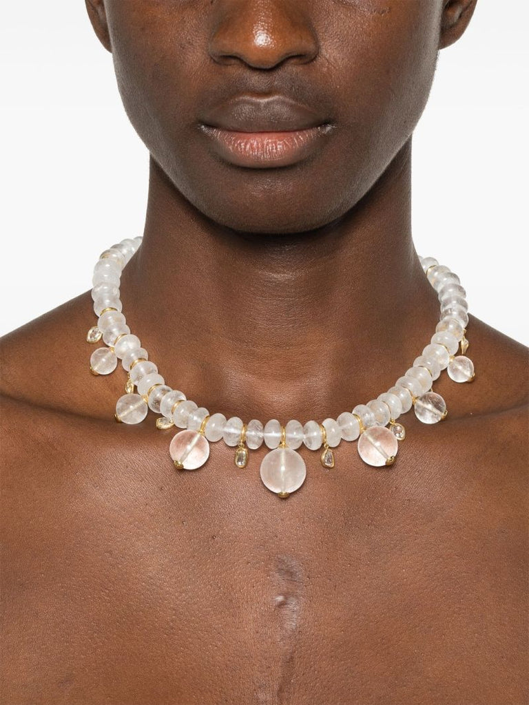 18k Yellow Gold Alba Rock Crystal and Diamond Necklace