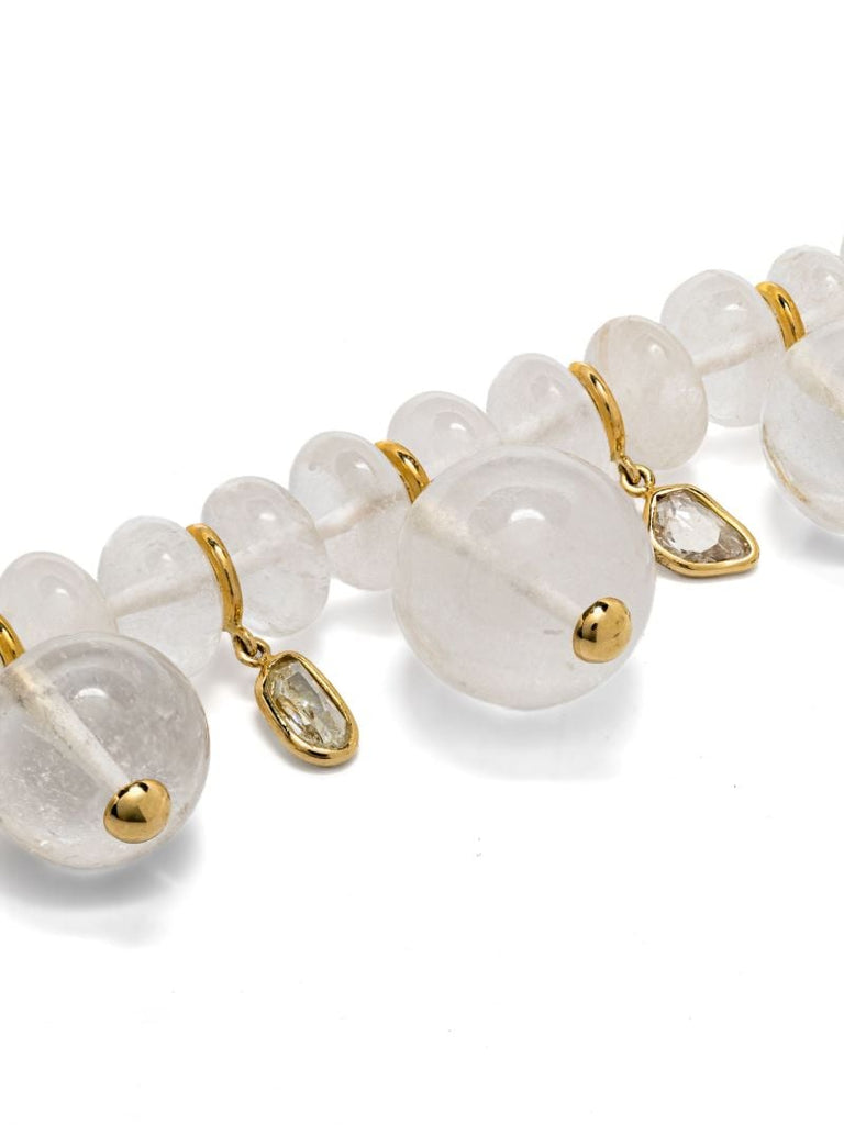 18k Yellow Gold Alba Rock Crystal and Diamond Necklace