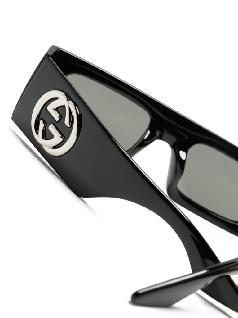 Black Interlocking G Rectangle-frame Sunglasses