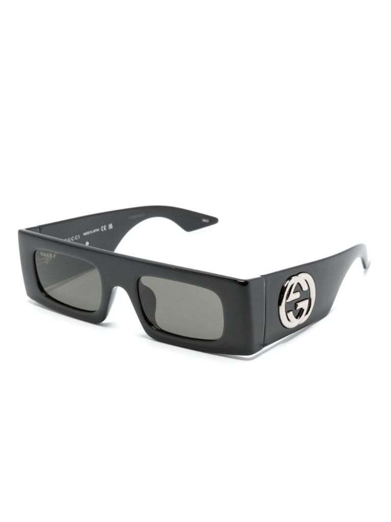 Black Interlocking G Rectangle-frame Sunglasses