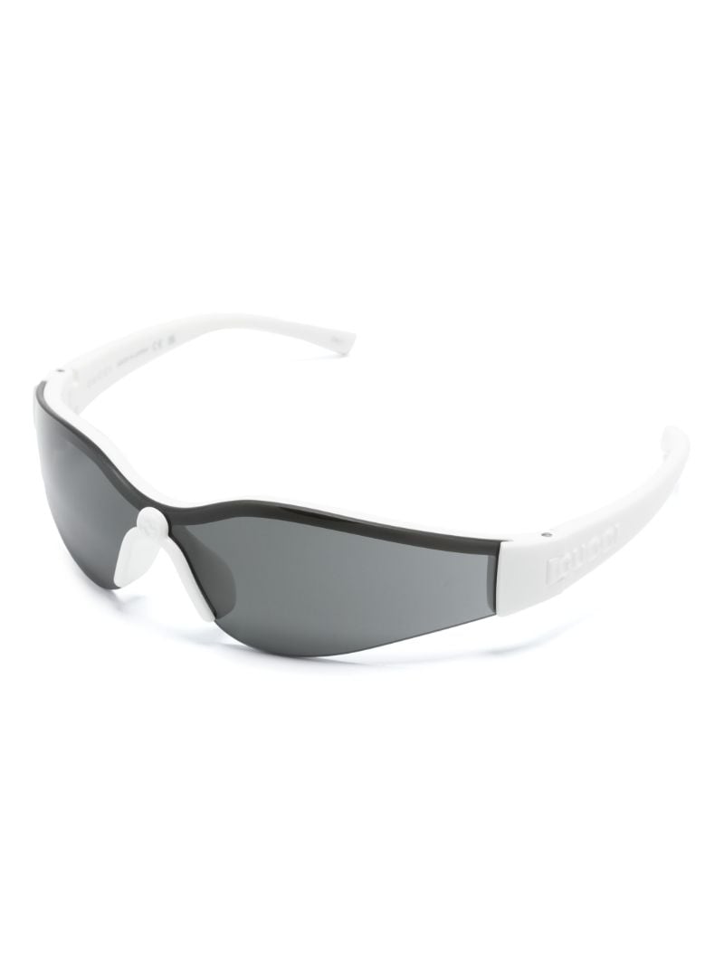 White Rimless Shield-frame Sunglasses